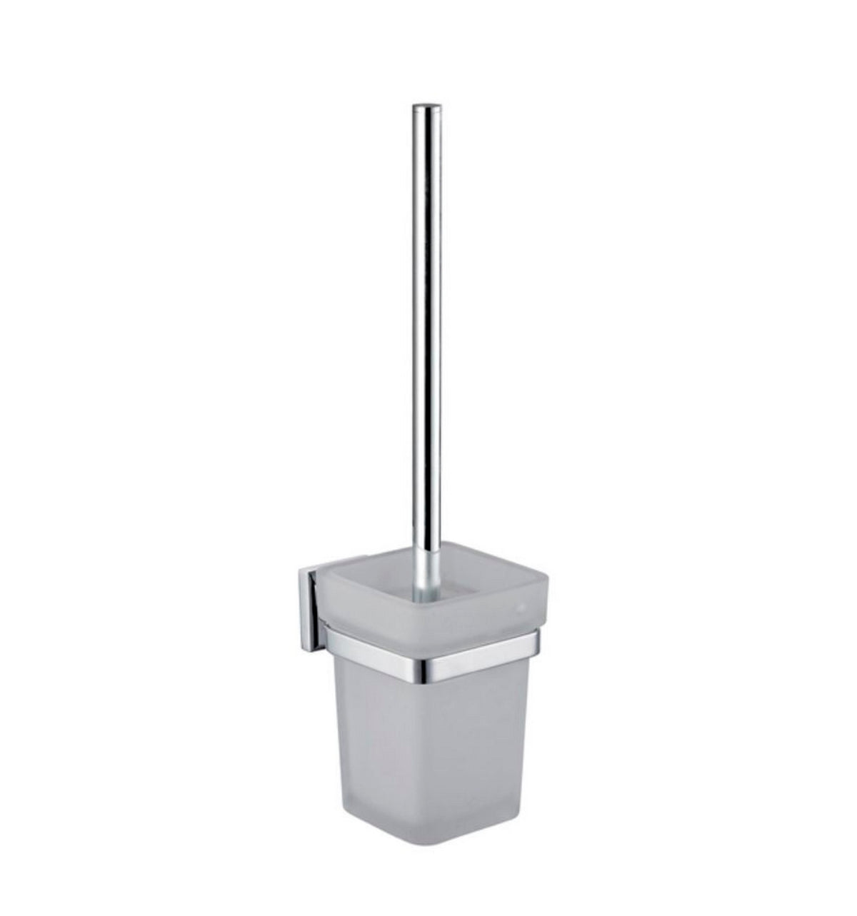 Aqua NUON Toilet Brush w/ Frosted Glass Cup- Chrome