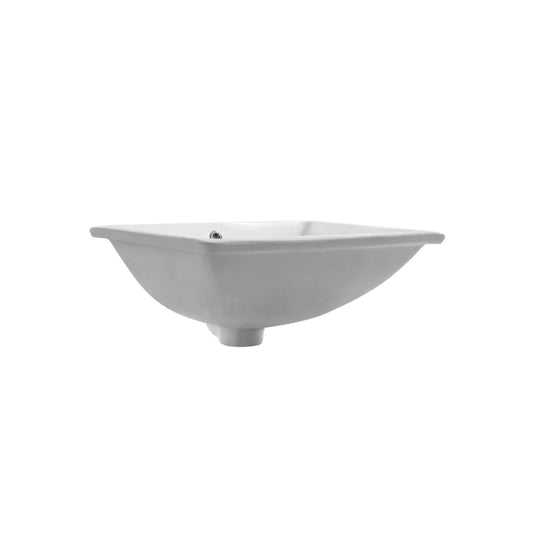Kube 16" White Ceramic Rectangular Undermount Sink