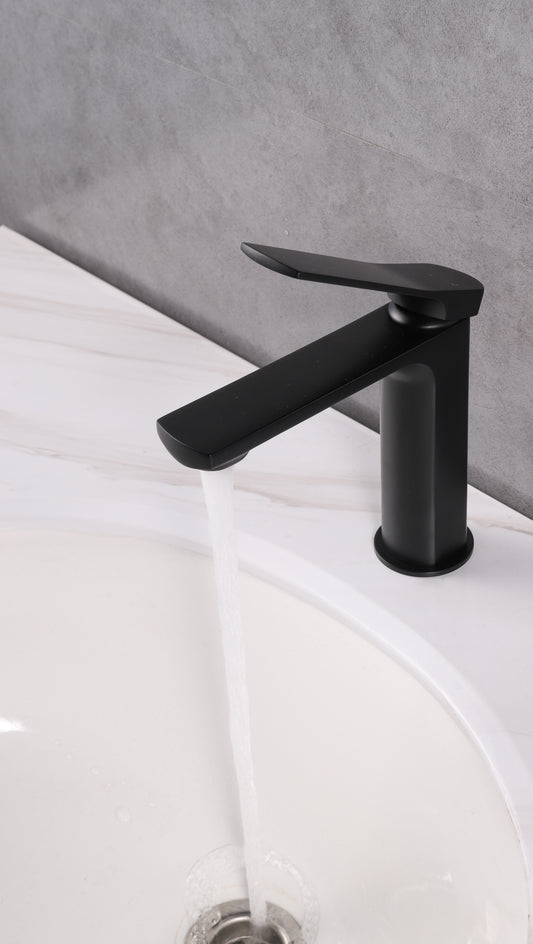 Aqua Balli Single Lever Bathroom Vanity Faucet Matte Black