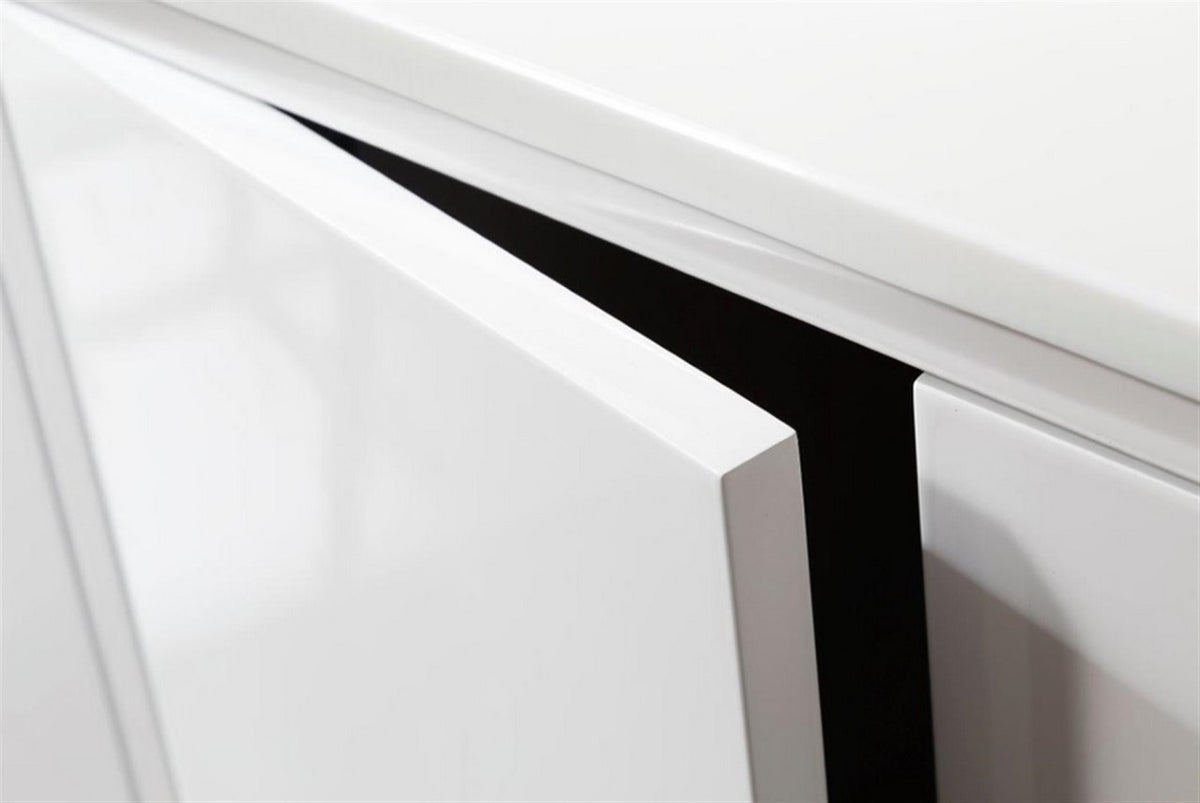 Anziano 72" Double Sink Gloss White Vanity w/ Quartz Countertop