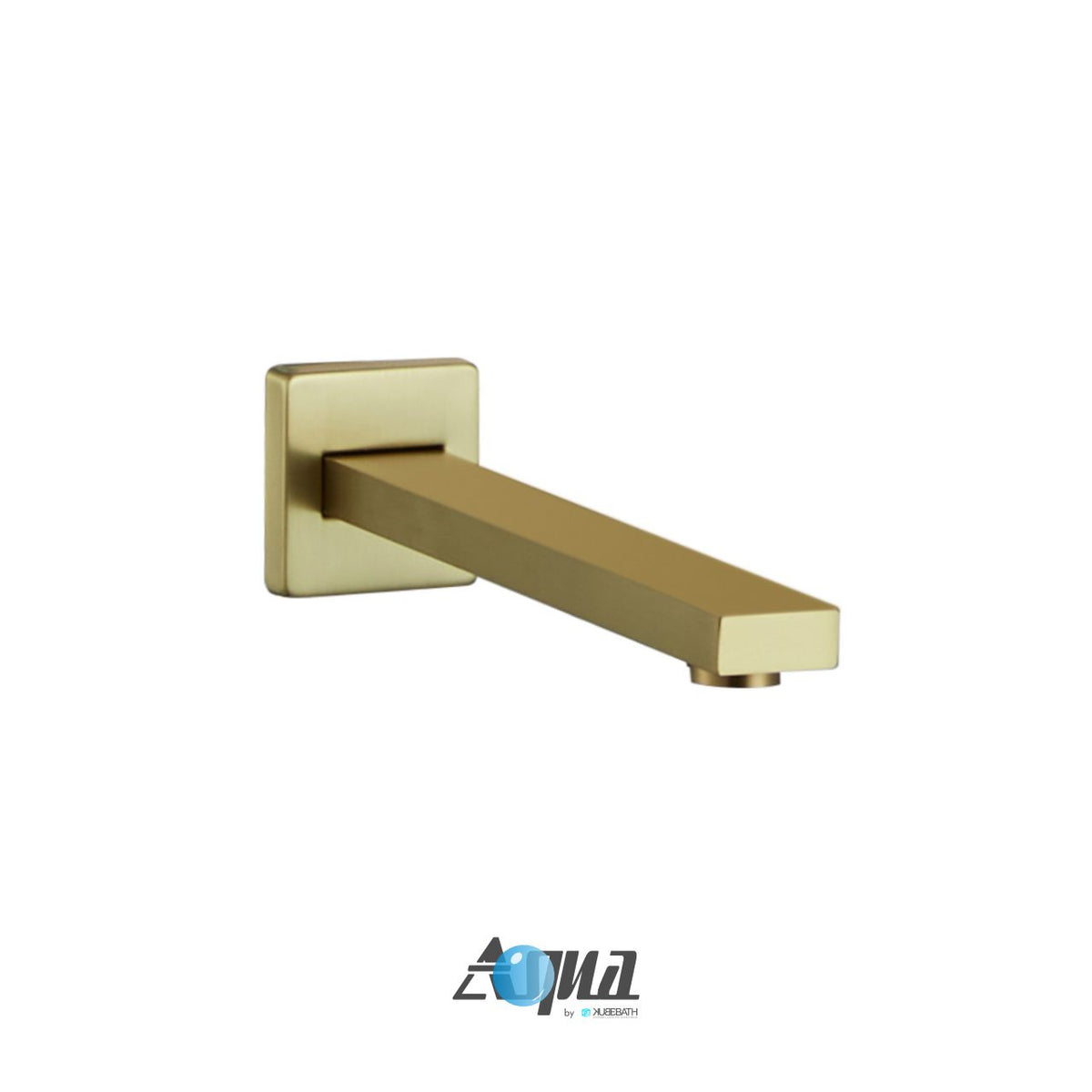 Aqua Piazza Brushed Gold Brass Shower Set w/ 8" Square Rain Shower, Tub Filler and Handheld