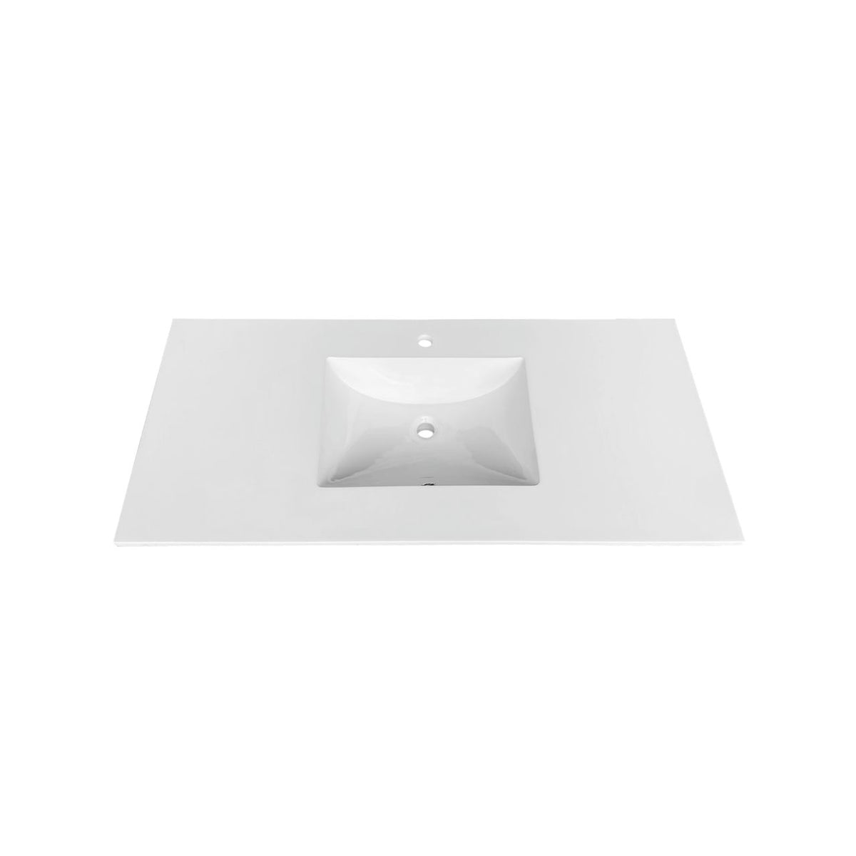 48'' x 22'' KubeBath White Quartz Counter-Top W/ Under-Mount Sink