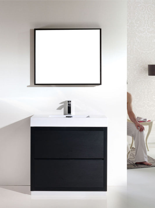 Bliss 36" Floor-Mount Modern Bathroom Vanity - Wood Black