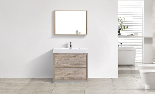 Bliss 36" Floor Mount Modern Bathroom Vanity - Nature Wood