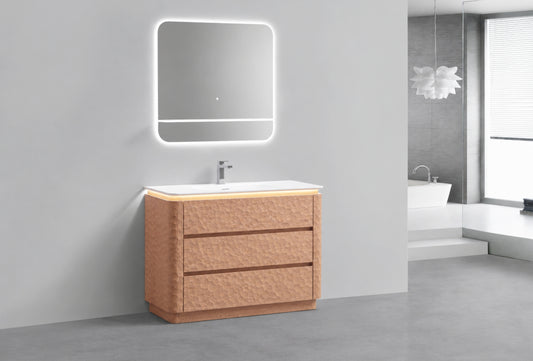 40" Lumi Floor-Mount Single Sink Modern Bathroom Vanity – Oakwood - ETA End of Nov