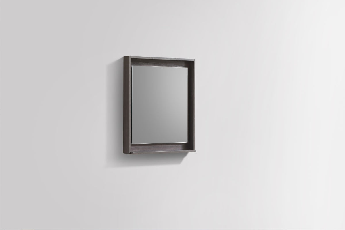 24" Wide Mirror w/ Shelf Gray Oak
