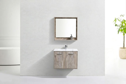 BOSCO 30" Nature Wood Modern Bathroom Vanity w/ Quartz Countertop