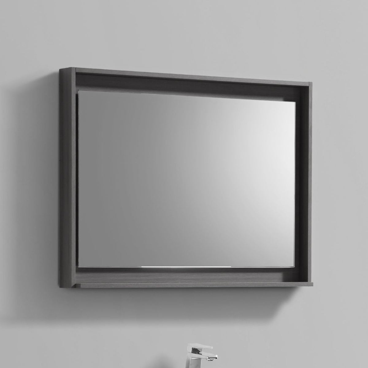 40" Wide Mirror w/ Shelf Vulcan Ash Grey