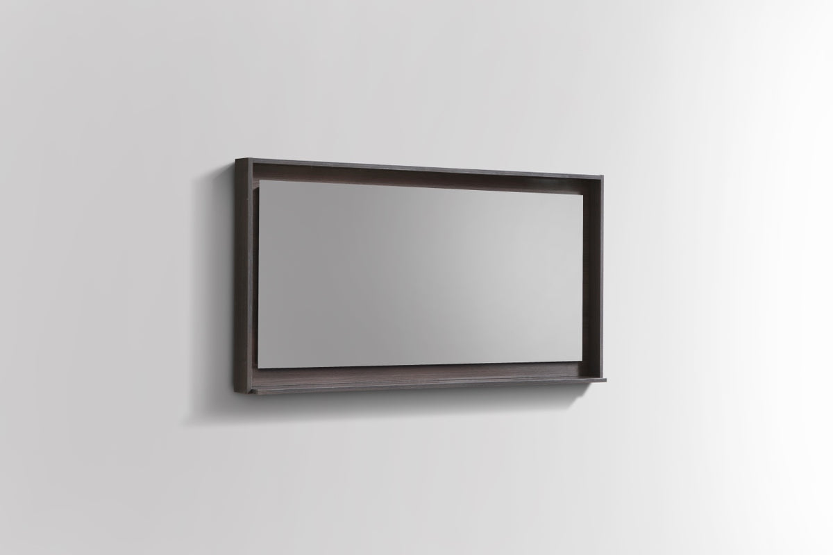 48" Wide Mirror w/ Shelf Gray Oak