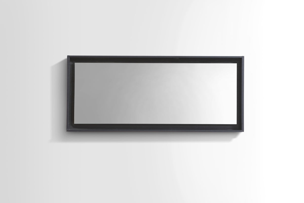 Bliss 60" Black Wall Mount Single Sink Modern Bathroom Vanity