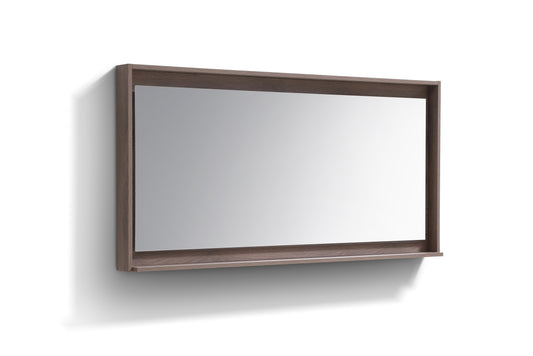 70" Wide Mirror w/ Shelf Butternut