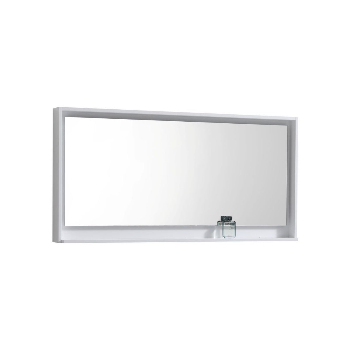Bliss 60" High Gloss White Wall Mount Double Sink Vanity