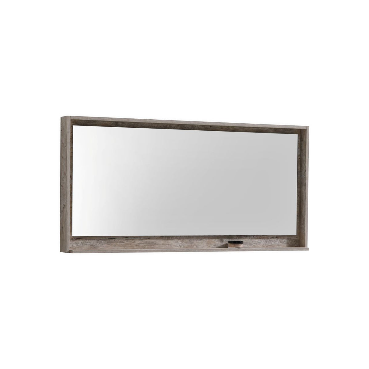 Bliss 60" Nature Wood Wall Mount Double Sink Modern Bathroom Vanity