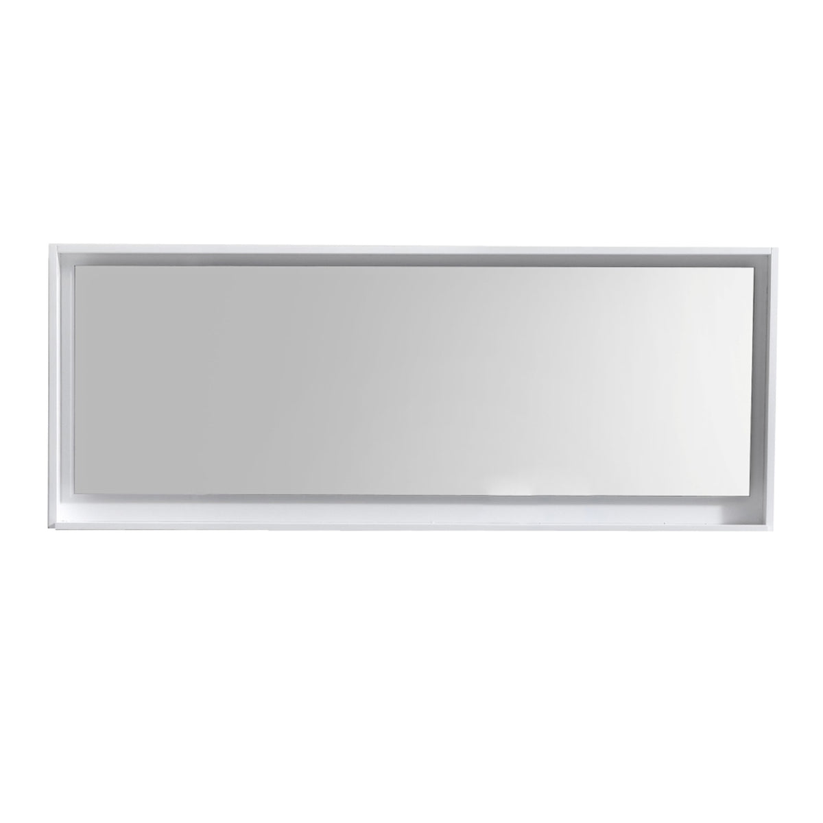 70" Wide Mirror w/ Shelf Glossy White