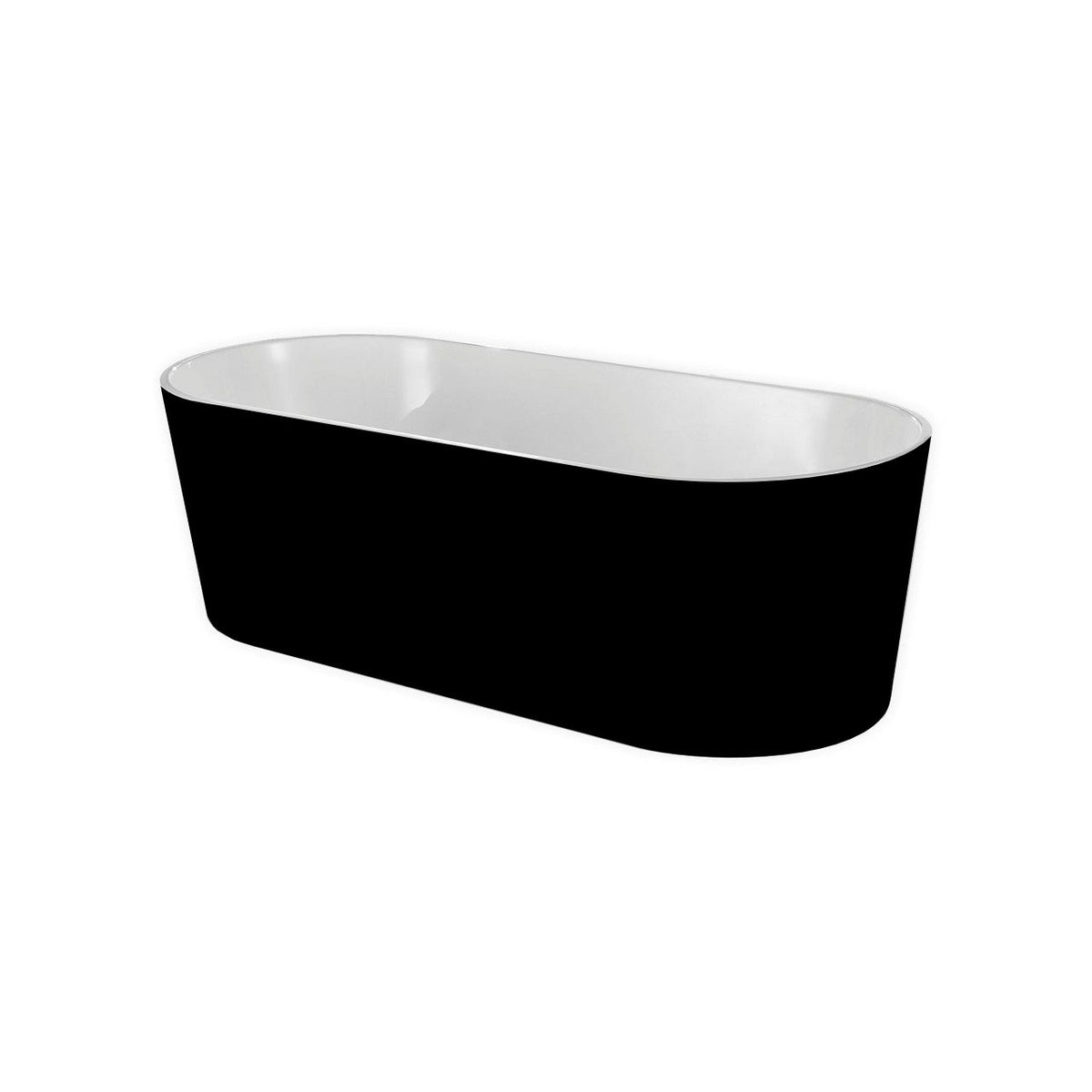67'' Kube OVALE Black and White Free Standing Bathtub