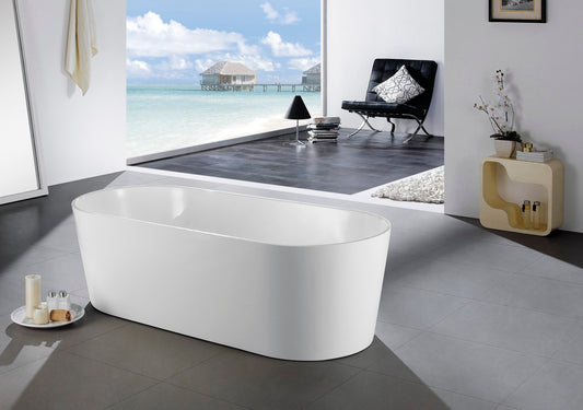 67'' Kube OVALE Free Standing Bathtub Matte White