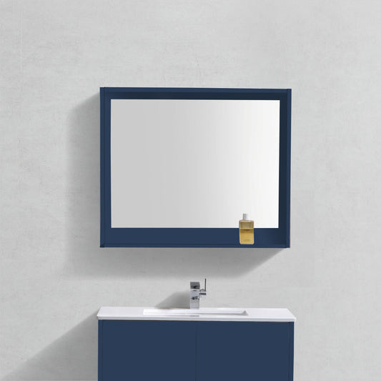 30" Wide Mirror w/ Shelf Blue