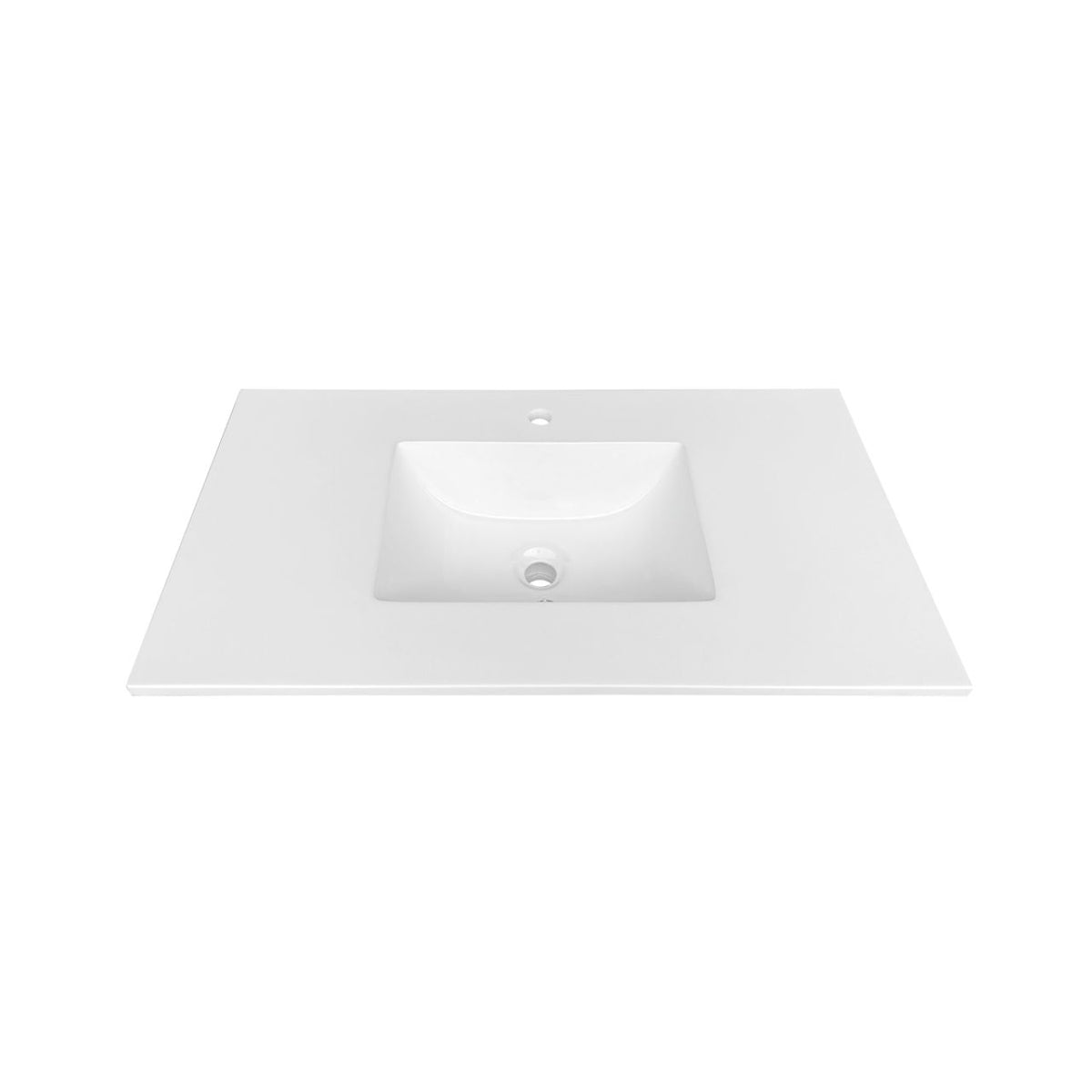36'' x 19.75'' KubeBath White Quartz Counter-Top W/ Under-Mount Sink