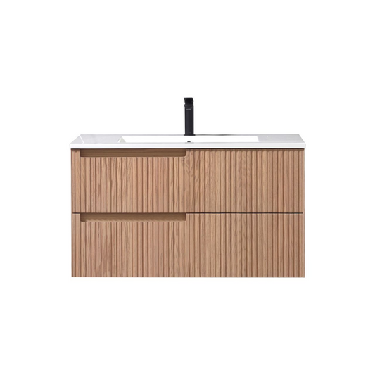 Kubebath Fiore 36'' Oakwood Wall Mount Vanity