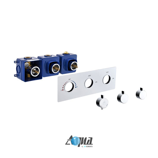 Aqua Piazza by KubeBath 2-Way Thermostatic Valve Chrome