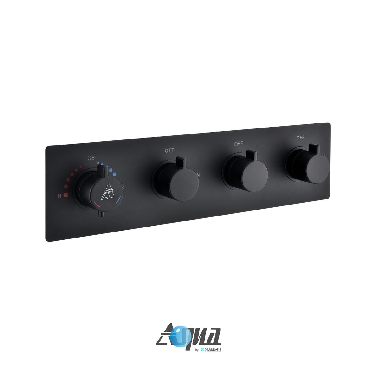 Aqua Piazza by KubeBath 3-Way Thermostatic Valve Black