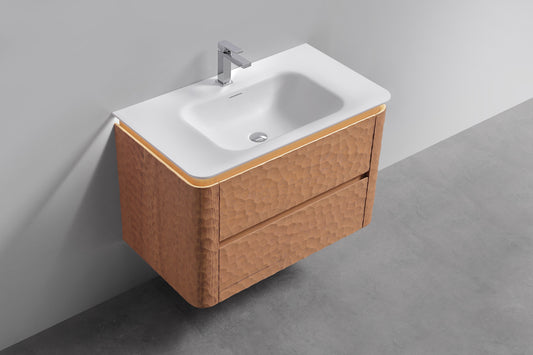 36'' Lumi Modern Wall Mount Bathroom Vanity -OAKWOOD