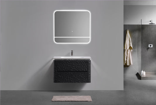 36'' Lumi Modern Wall Mount Bathroom Vanity -True Black - Restock ETA Mid of Nov
