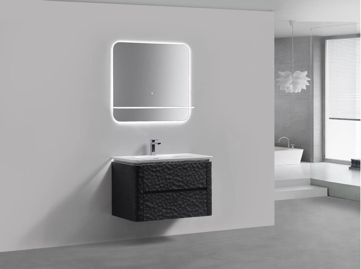 Kubebath Lumino 36'' LED Mirror with LED Acrylic Shelf w/ Anti-Fog