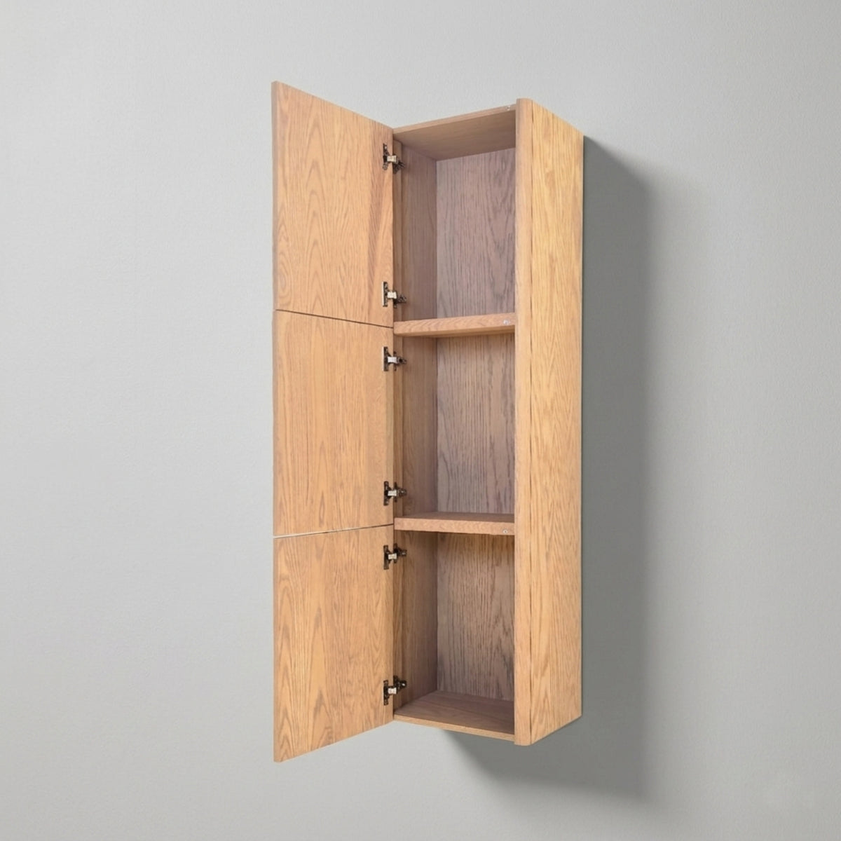 Lumi Bathroom Linen Cabinet w/ 3 Large Storage Areas - OAKWOOD