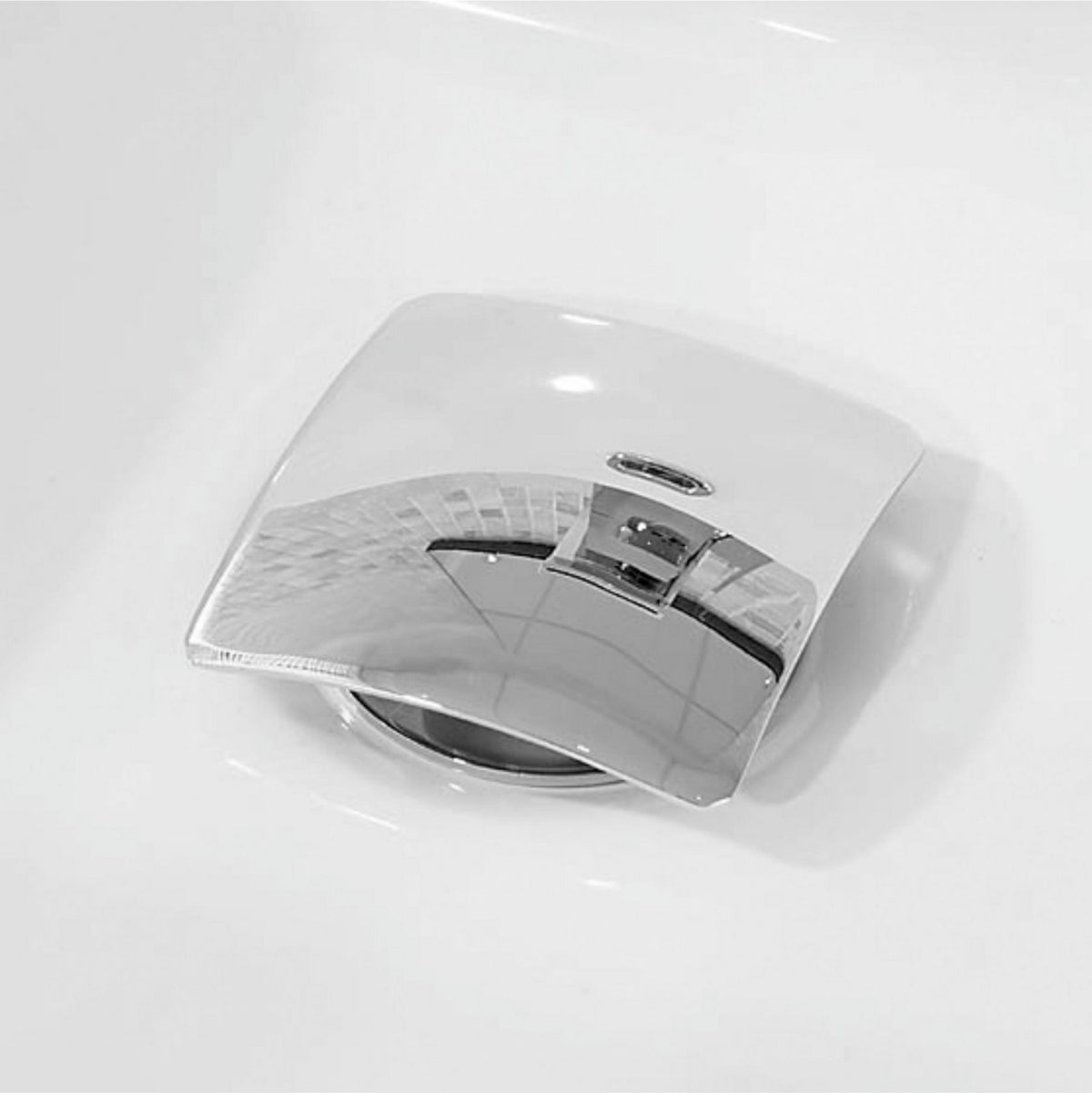 Kubebath Solid Brass Square Pop-Up Drain Chrome Finish With Overflow