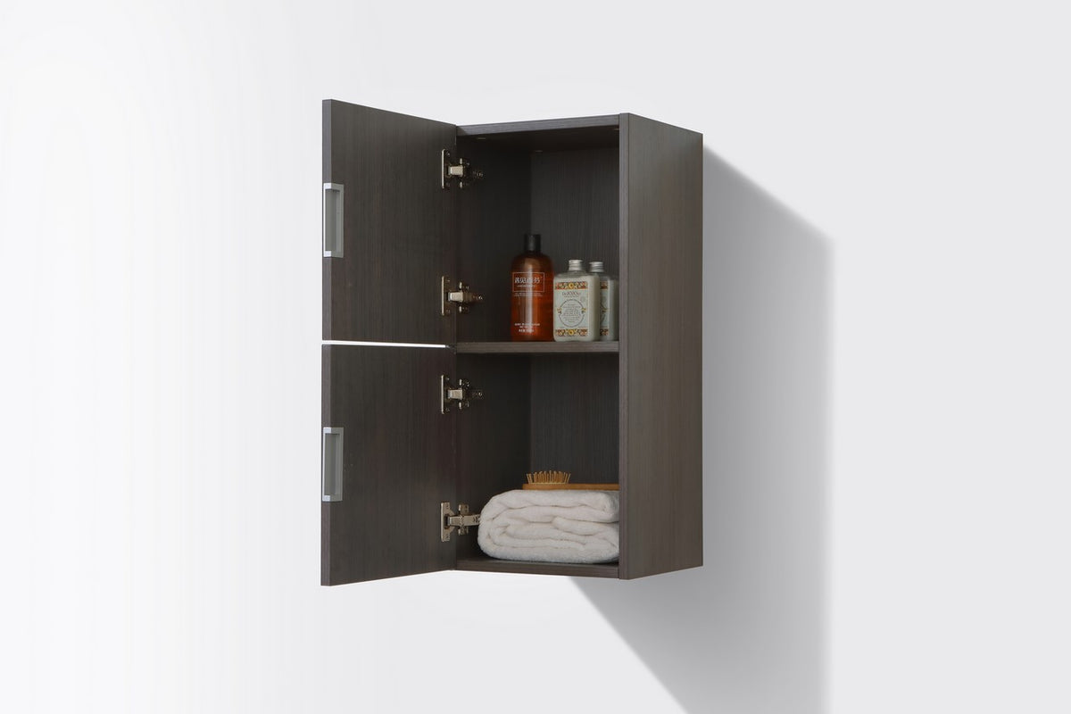Bathroom Gray Oak Linen Side Cabinet w/ 2 Storage Areas