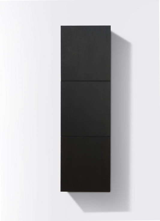 Bliss Black Wood Bathroom Linen Cabinet w/ 3 Large Storage Areas