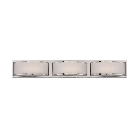 Nuvo 62-313 Mercer 3-Light Wall Mounted LED Wall Sconce in Polished Nickel Finish