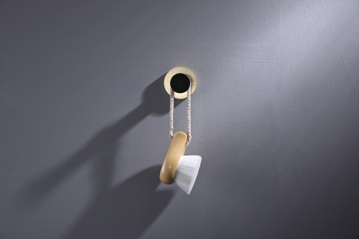 Aqua RONDO Single Robe Hook - Brushed Gold & Black