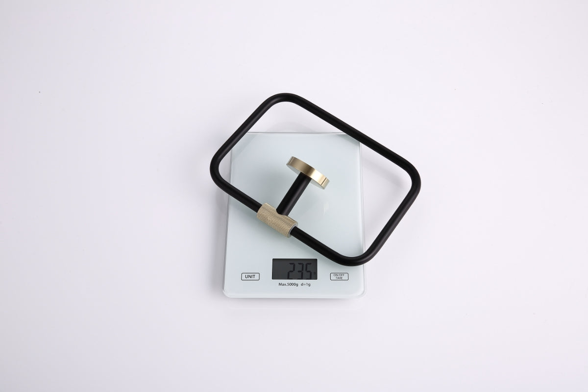 Aqua Rondo Towel Ring - Brushed Gold & Black