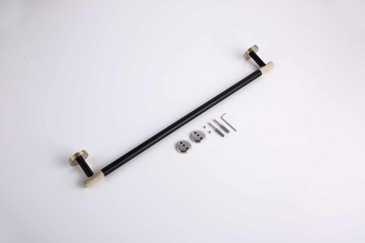 Aqua Rondo Towel Bar - Brushed Gold & Black