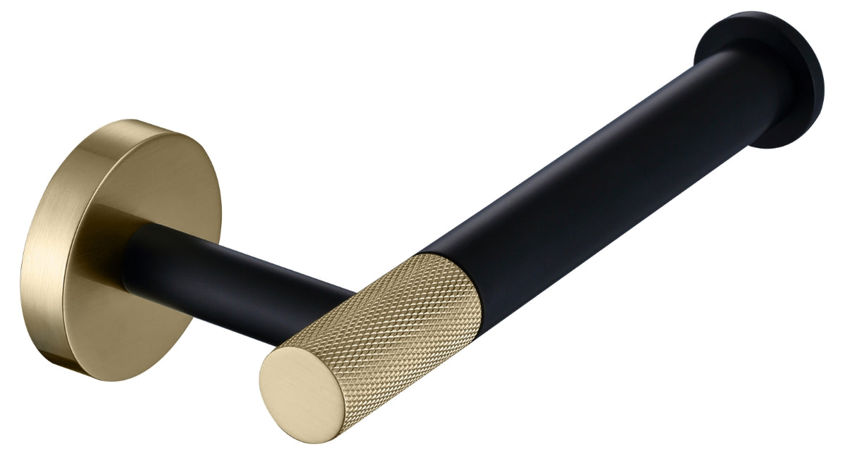 Aqua Rondo Toilet Paper Holder - Brushed Gold & Black