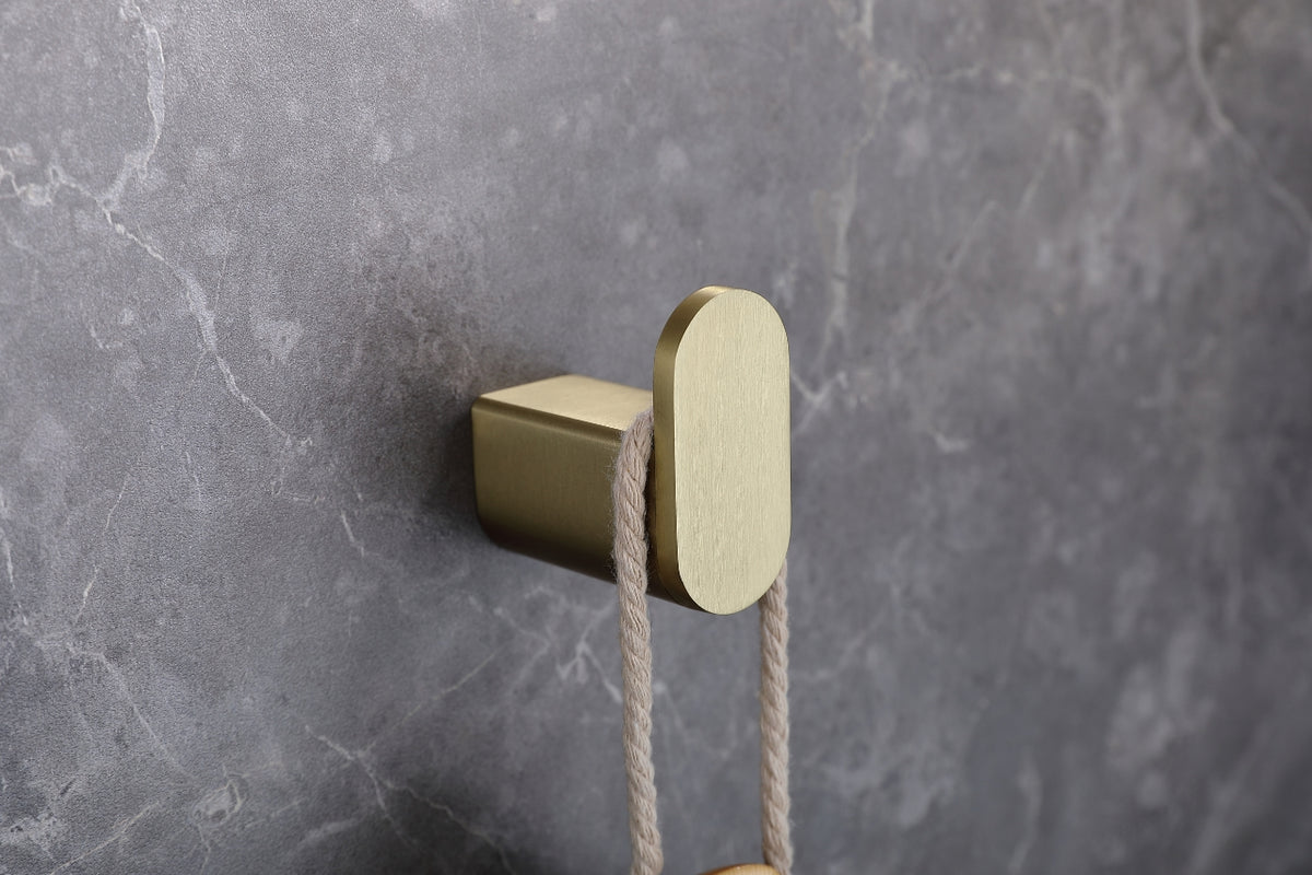 Aqua Chiaro Single Rob Hook - Brushed Gold