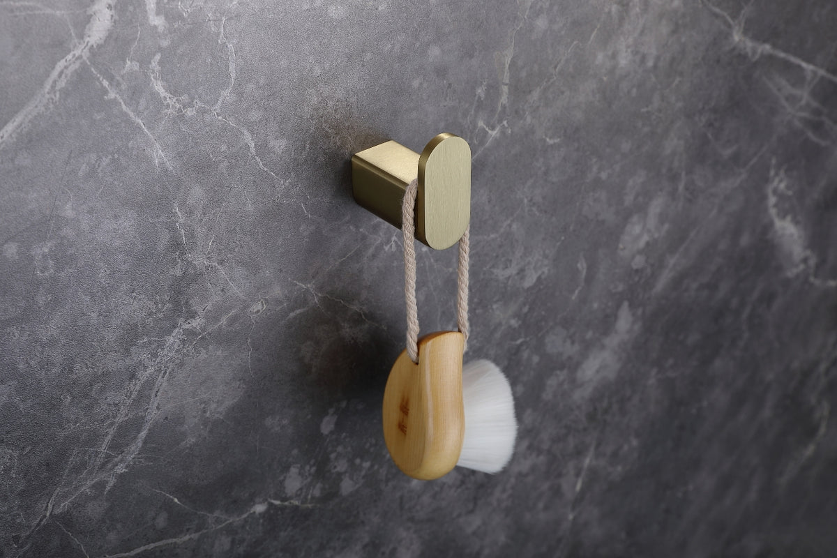 Aqua Chiaro Single Rob Hook - Brushed Gold