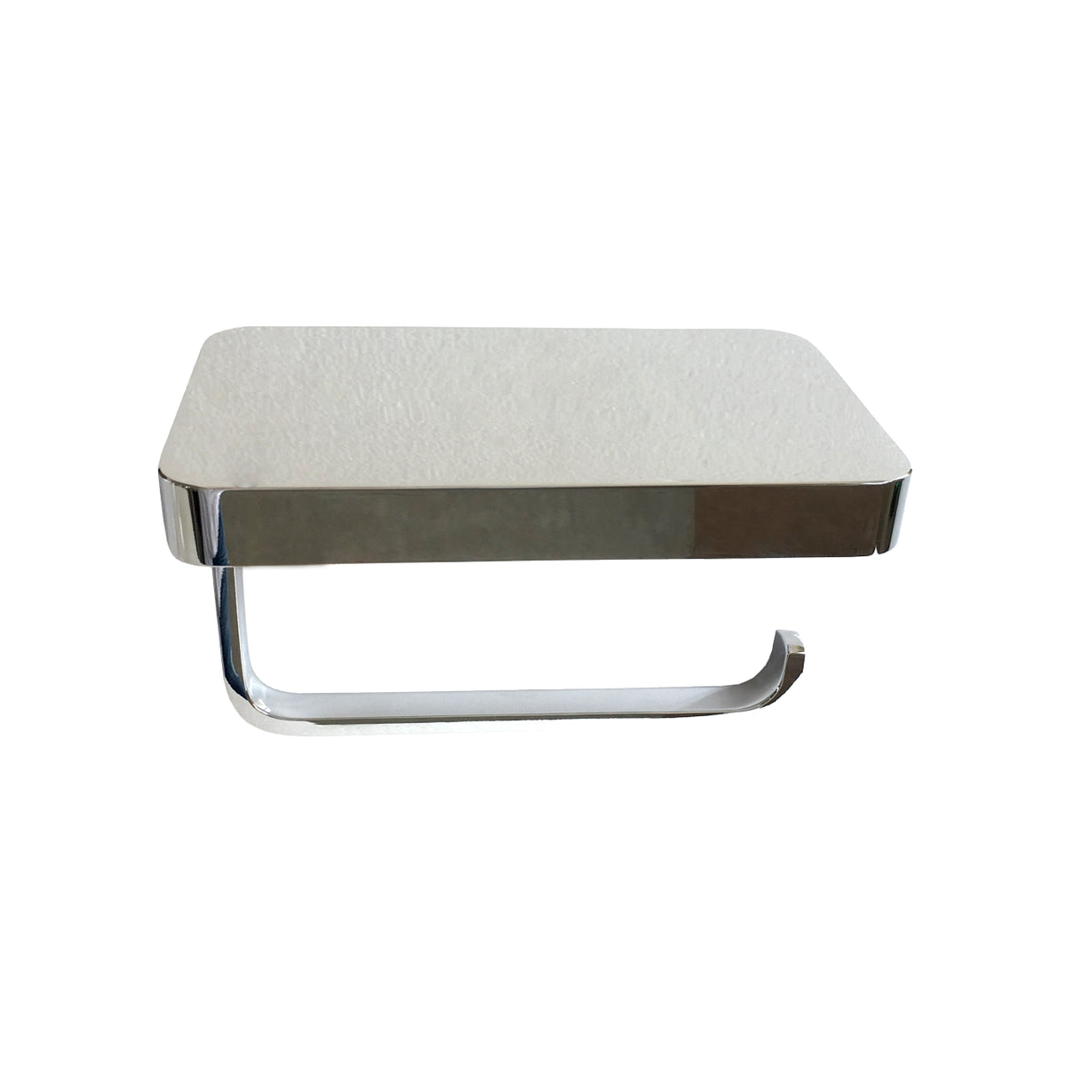 Aqua PLATO Toilet Paper Holder With Shelf Chrome