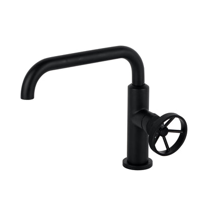 Aqua Loft Single Lever Bathroom Vanity Faucet with Side Handle Black