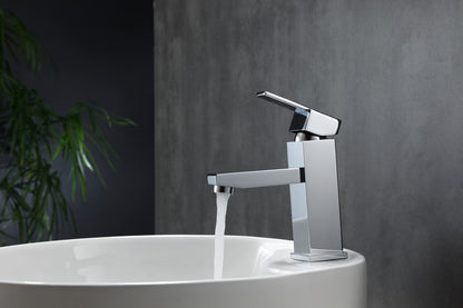 Aqua Piazza Single Lever Bathroom Vanity Faucet Chrome