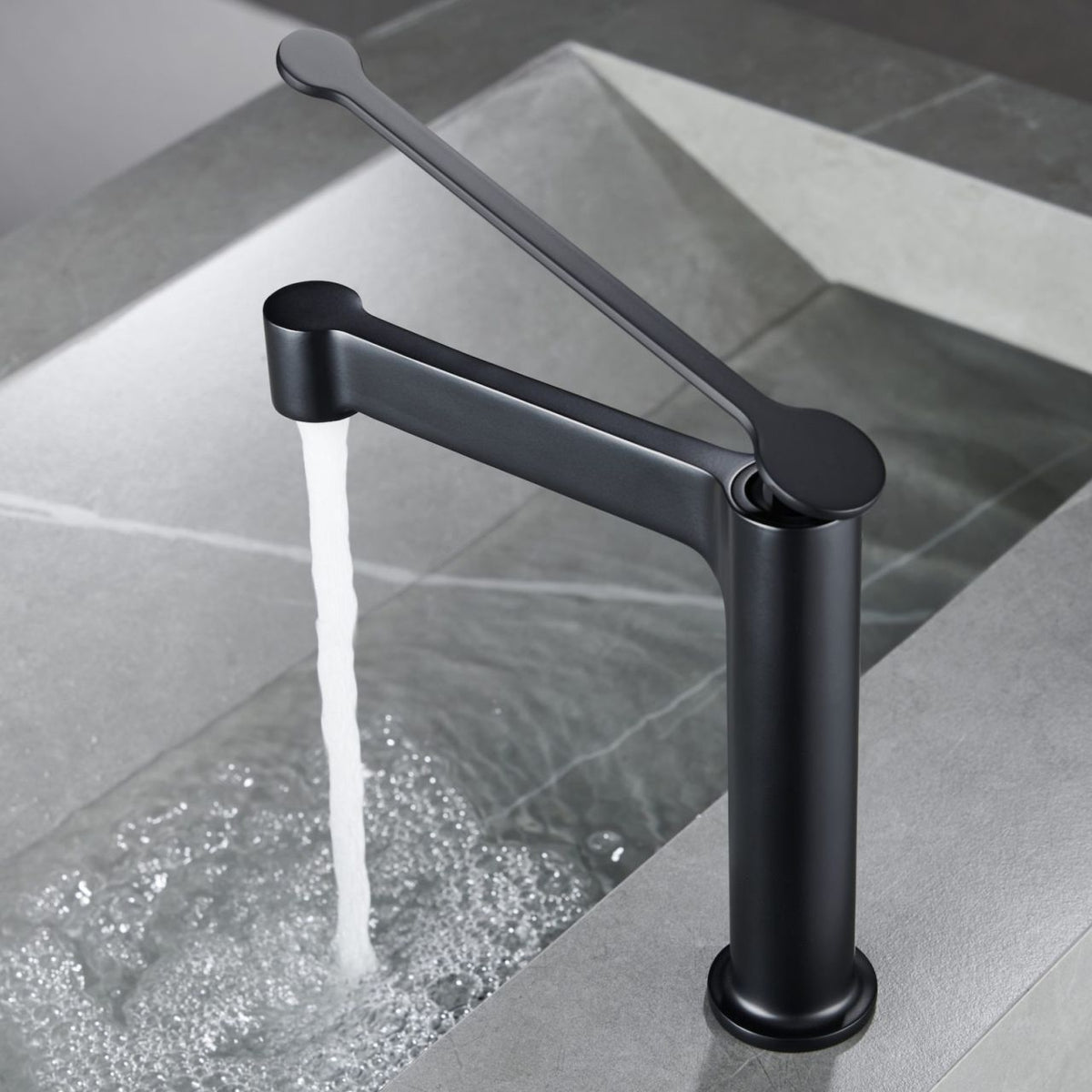Aqua Mirante Single Lever Bathroom Vanity Faucet Black