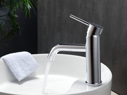 Aqua Rondo Single Lever Wide Spread Bathroom Vanity Faucet Chrome