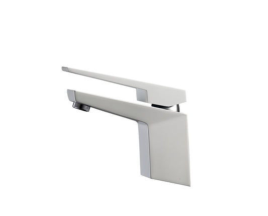 Aqua Siza Single Lever Modern Bathroom Vanity Faucet White