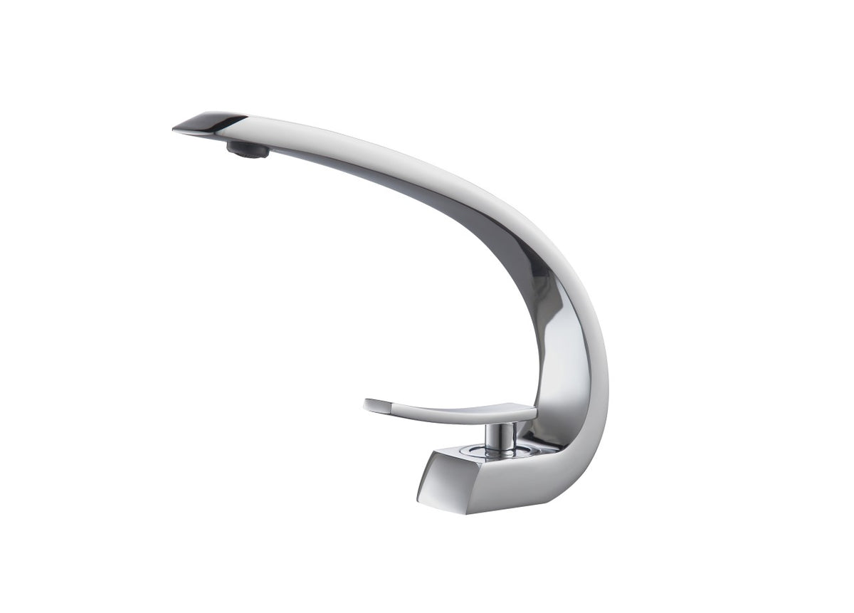Aqua Arcco Single Lever Wide Spread Bathroom Vanity Faucet Chrome