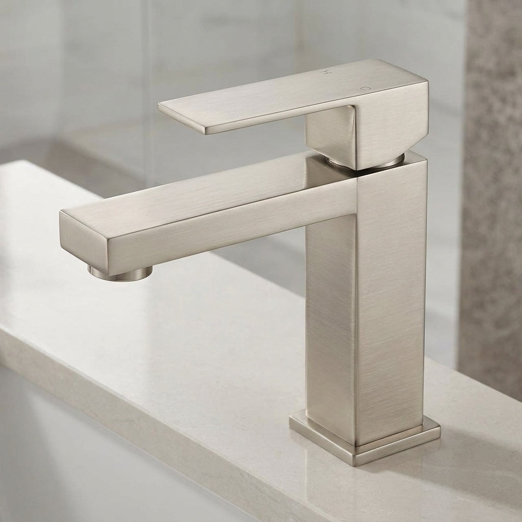 Aqua Kubo by KubeBath Single Lever Bathroom Vanity Faucet – Brushed Nickel
