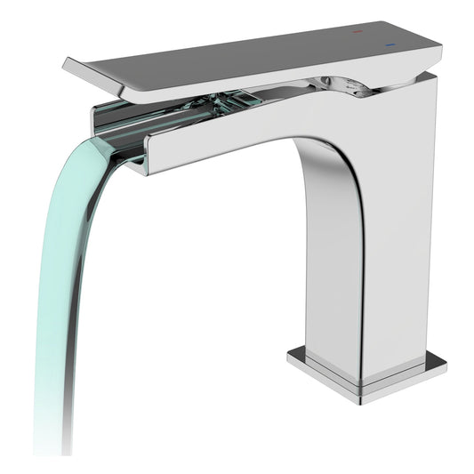 Aqua Cascata by KubeBath Single Lever Bathroom Vanity Faucet Chrome