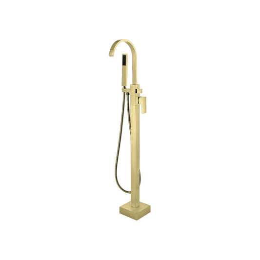 Aqua Arcco Floor Mounted Soker Tub Faucet Brushed Gold