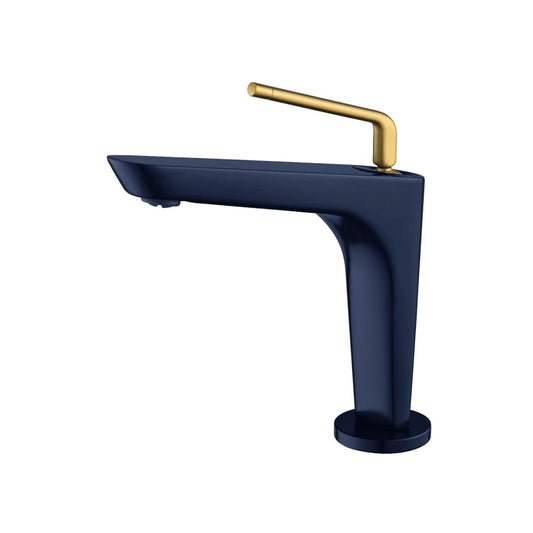Aqua Saggio by KubeBath Single Lever Bathroom Vanity Faucet Blue